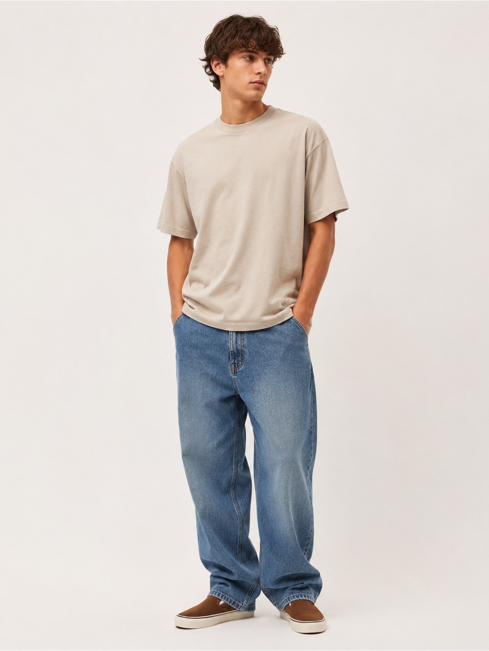 Vans Men's Short Sleeve Tee in Beige